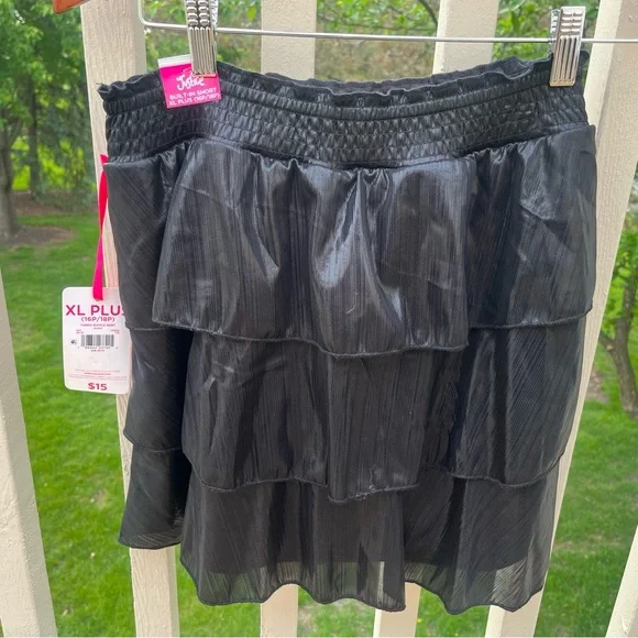 NWT Girl’s Tiered Black Party Skirt by Justice - Picture 5 of 8